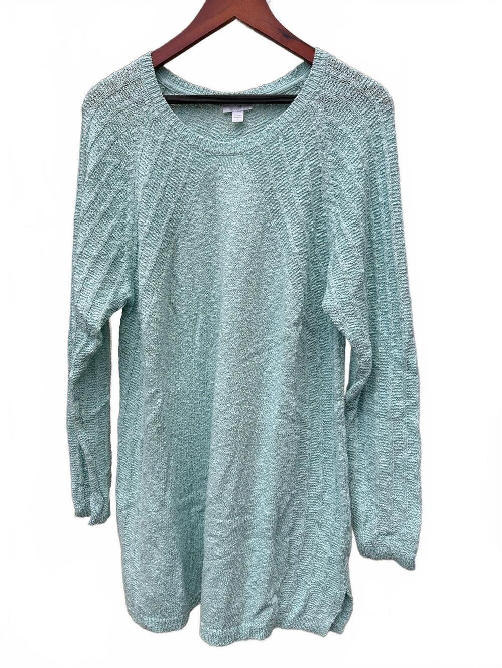 JJill Oversized Sweater Tunic Large light Blue Stretch j.jill Comfy Cottage